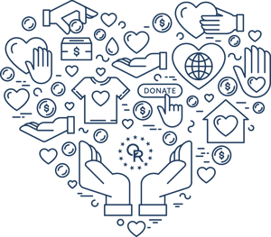 Heart shape made out of various icons