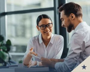 Two colleagues working together