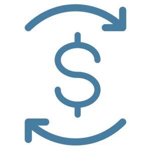 Arrows circling around a U.S. dollar symbol