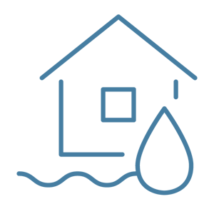 Icon of a house and a water drop