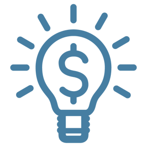 Icon of a shining lightbulb