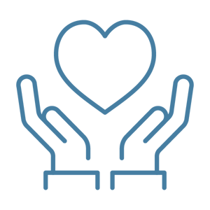 Icon of hands holding a heart