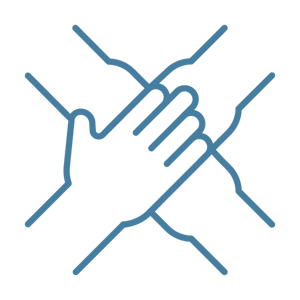 Icon of stacked hands