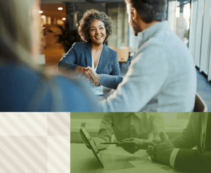 Collage image of insurance agents helping clients